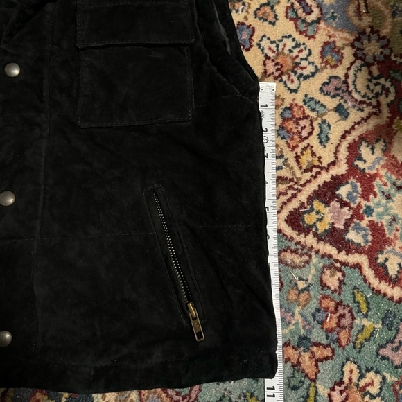 Black Genuine Leather Puffer Vest Women’s Medium Choice Vintage Retro Boho Chic - Picture 6 of 7